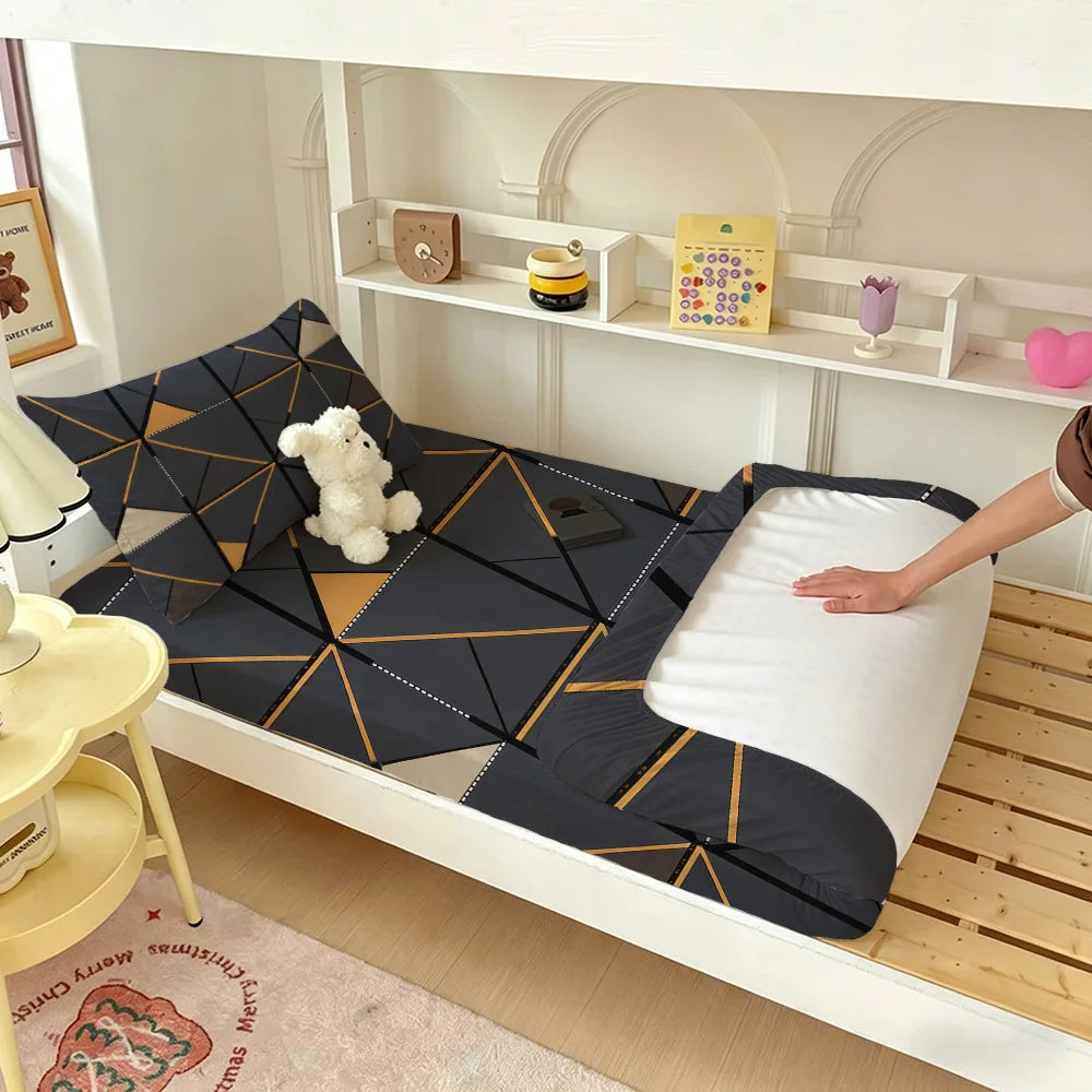 3pcs 100% Polyester Brushed Print Bedding Bedrooms Homes Hotels Soft Bed Sheet Set Without Core 1Bed Sheet 2 Pillowcases