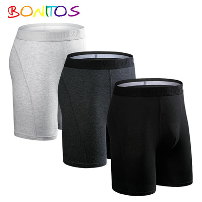 3pcs Long Boxers For Man Underware Lots Mens Underpants Cotton Men's Panties Family Boxershorts Boxer Sexy Male Shorts Calecon