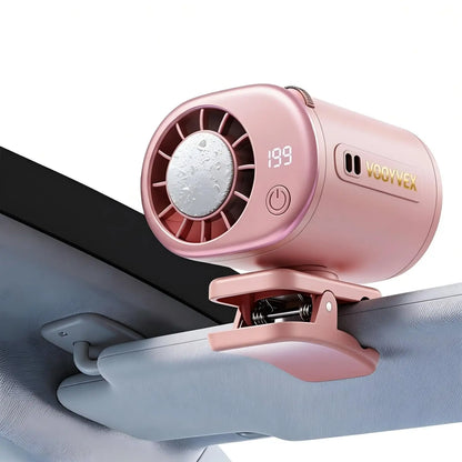 2026 Car Clip On Fan Air Conditioner With Led Display - 360° Rotation Stroller Mini Clip Fan Portable Personal Clip-On Air Condi