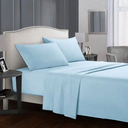Solid Color Soft Brushed Bed Set Fitted Sheet Flat Sheet Pillowcase Bedding Set Bed Sheet Twin Full Queen CA King 3/4 Pieces