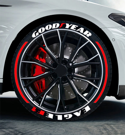 8pcs Car Tire Wheel Stickers Car Tuning Universal 3D Permanent PVC Joined Lettering Sticker Car Stickers Car Lettering Sticker