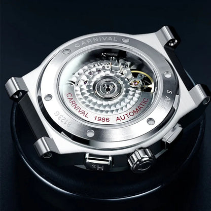 Reloj CARNIVAL Mens Sport Mechanical Watch Brand Luxury Tourbillon Automatic Wrist Watches for Men 50M Waterproof Montre Homme