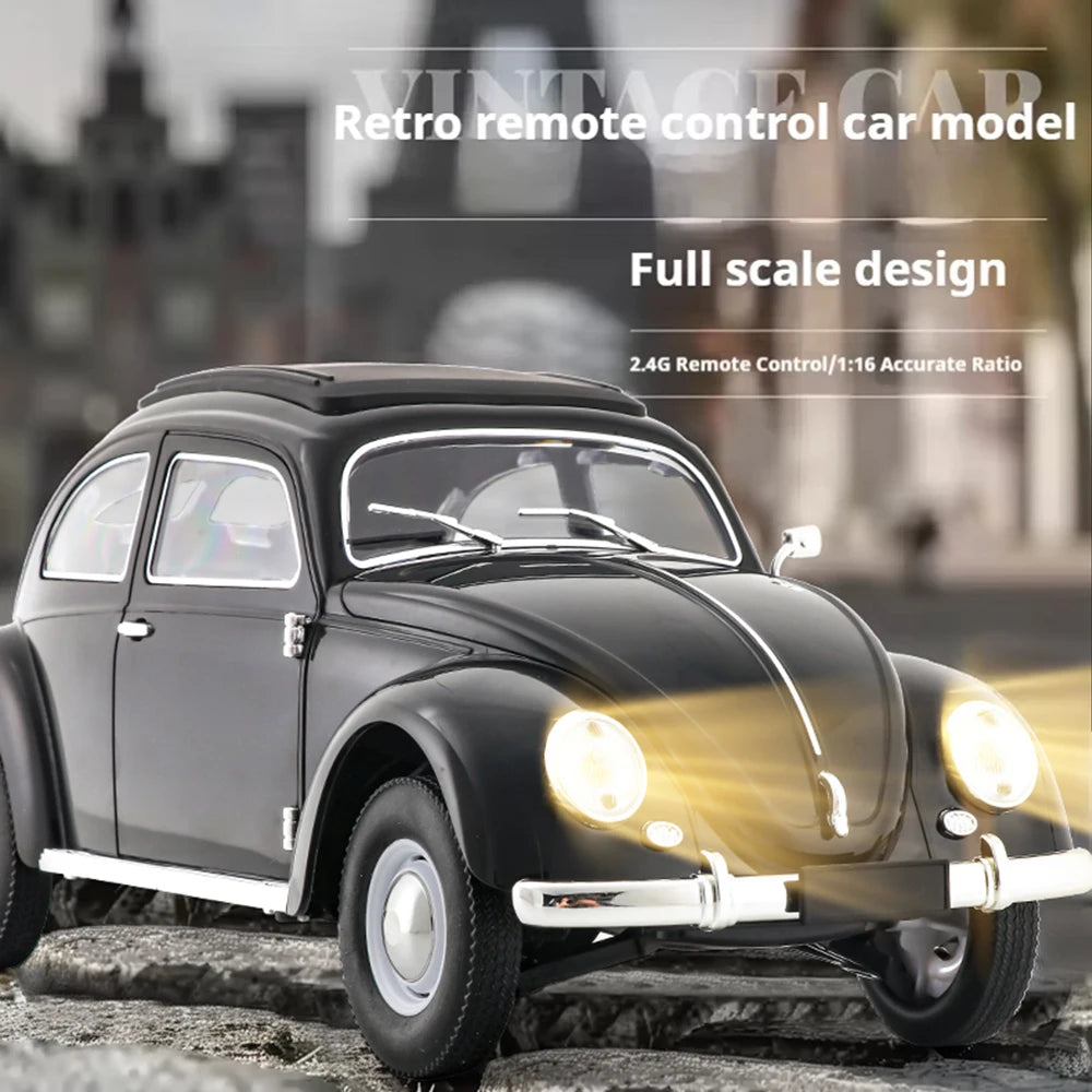 1/16 Full Scale Classical RC Car D62mini Remote Control Car Retro Beetle 1950 Climbing Vehicle Simulation Model Toy For Children