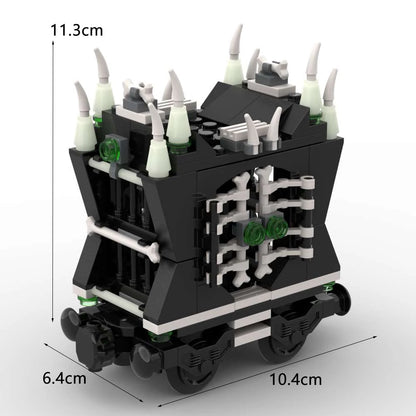 MOC Train Carriage Model, Rail Transport Vehicle, Coal Transport Vehicle, Rail Lift Pole Indicator Light, Train Accessories