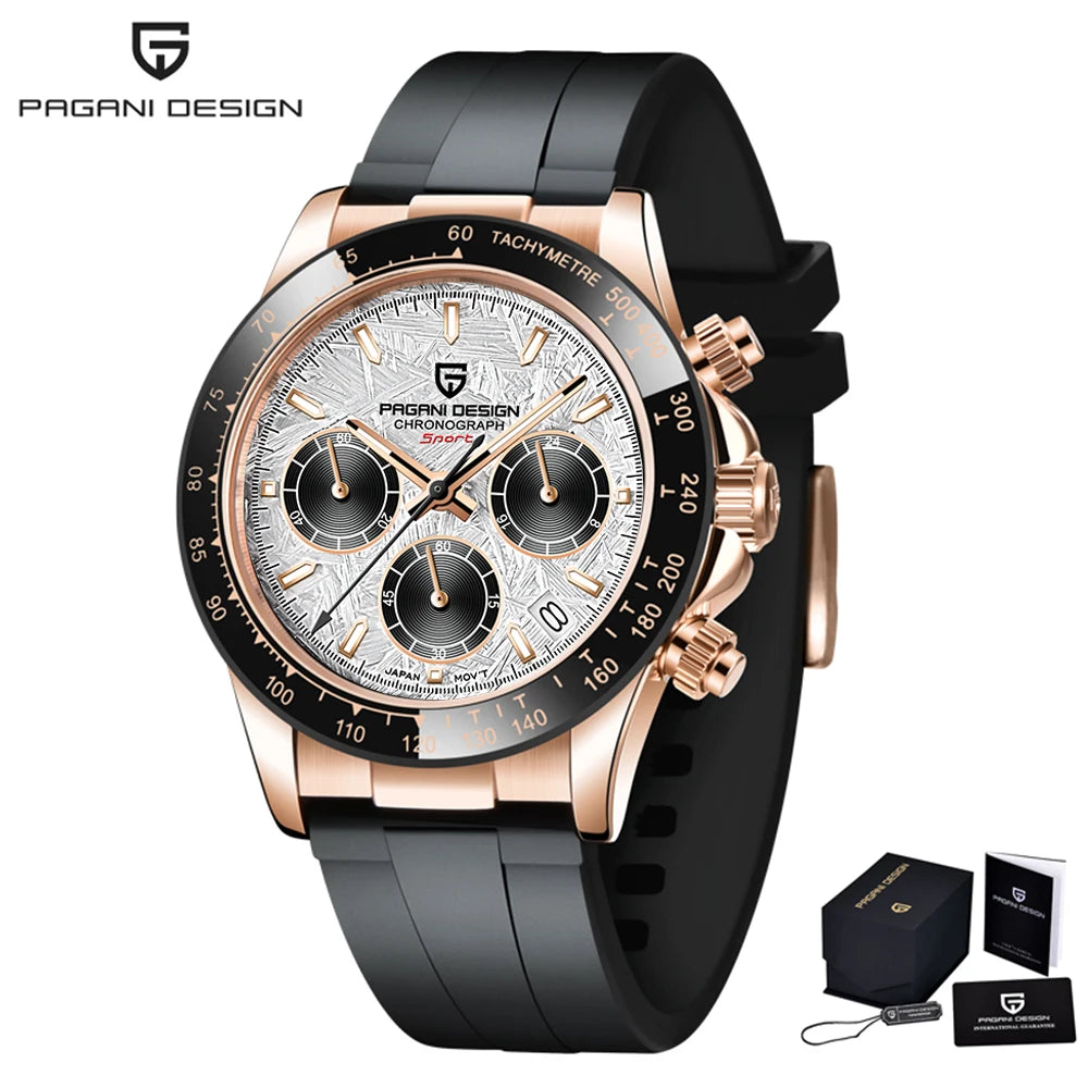 PAGANI Design PD1644 Men Quartz Watches Top Brand Luxury Sports Sapphire Stainless Steel Waterproof Chronograph Reloj Hombre