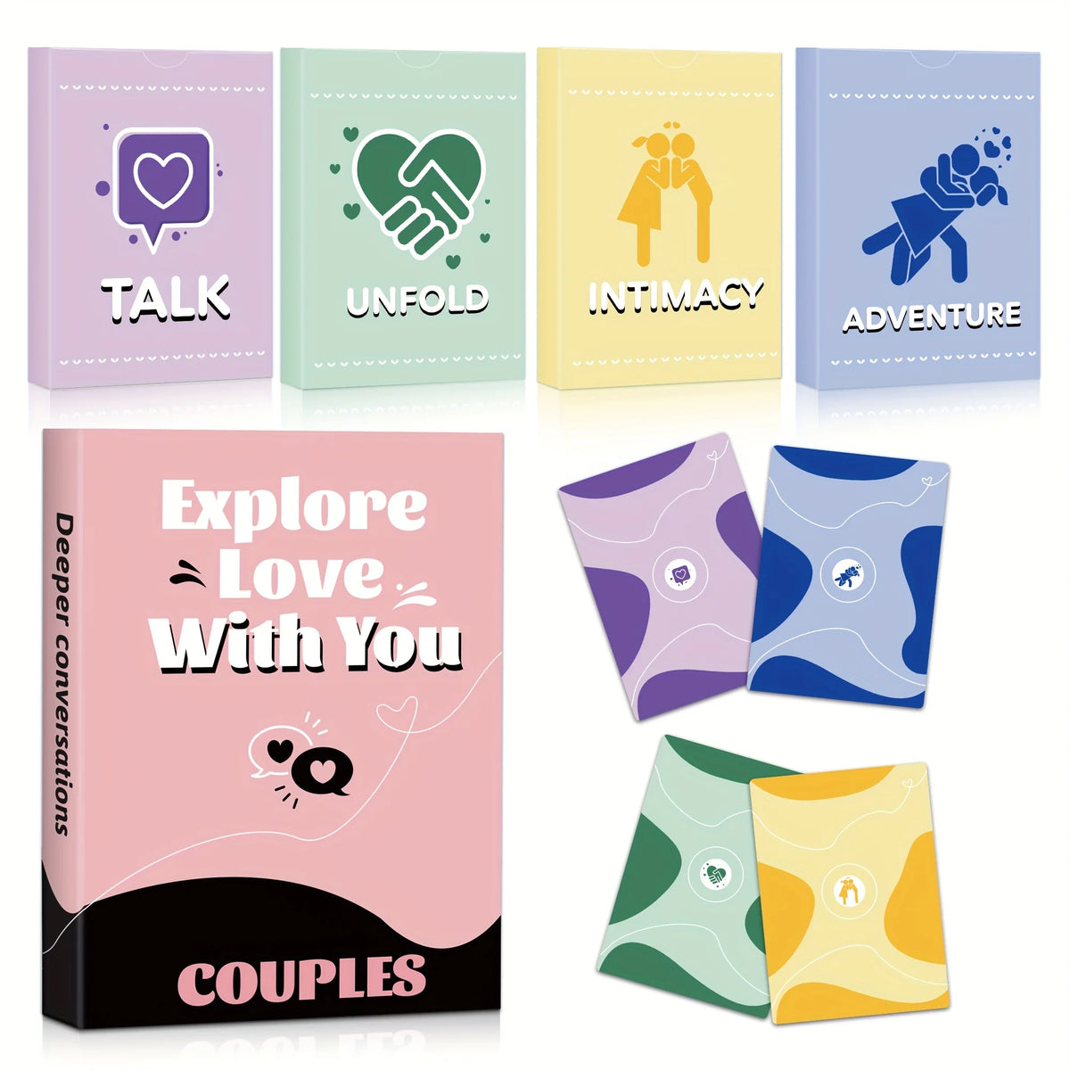 Couple Conversation Card Game Date Night Cards for Valentine's Day, Anniversaries, Fun Couple Gifts