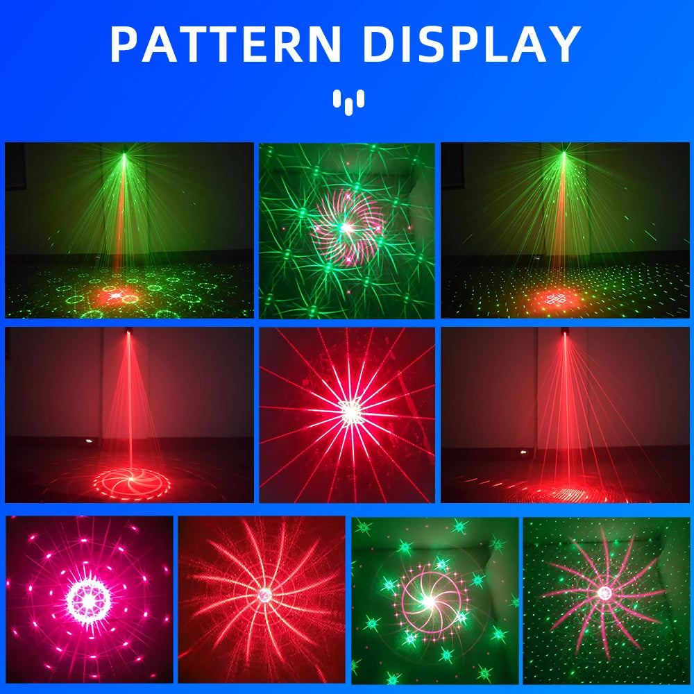 USB Powered Laser Stroboscopic Party Lights DJ Disco Projectors Portable Family Camping Decorations Light Show for Events