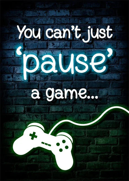 Gaming Neon Eat Sleep Game Repeat  Canvas Posters Gamer Room Decor Canvas Print Art for Home Esports Bedroom Decor Gift Painting