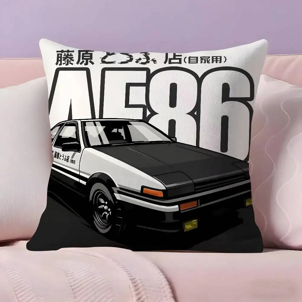 Classic retro car AE86 Pillow Case Pillowcase Ultra Soft Skin Friendly Fabric Cloud Like Comfort & Concealed Zipper