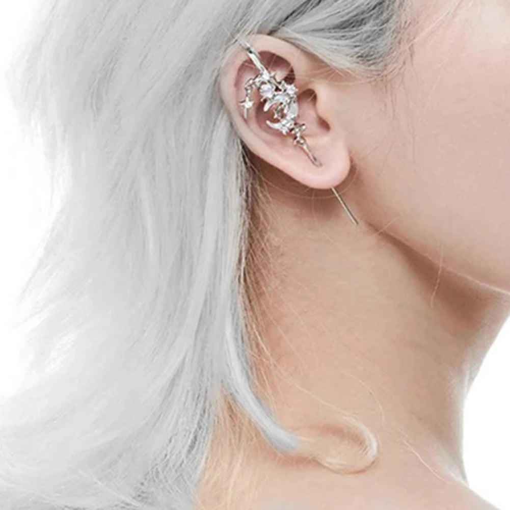 Fashion Charming Ear Jewelry Delicate Moon Ear Hook Piercing Earring Hooks For Women Wedding Birthday Daily Jewelry Accessories