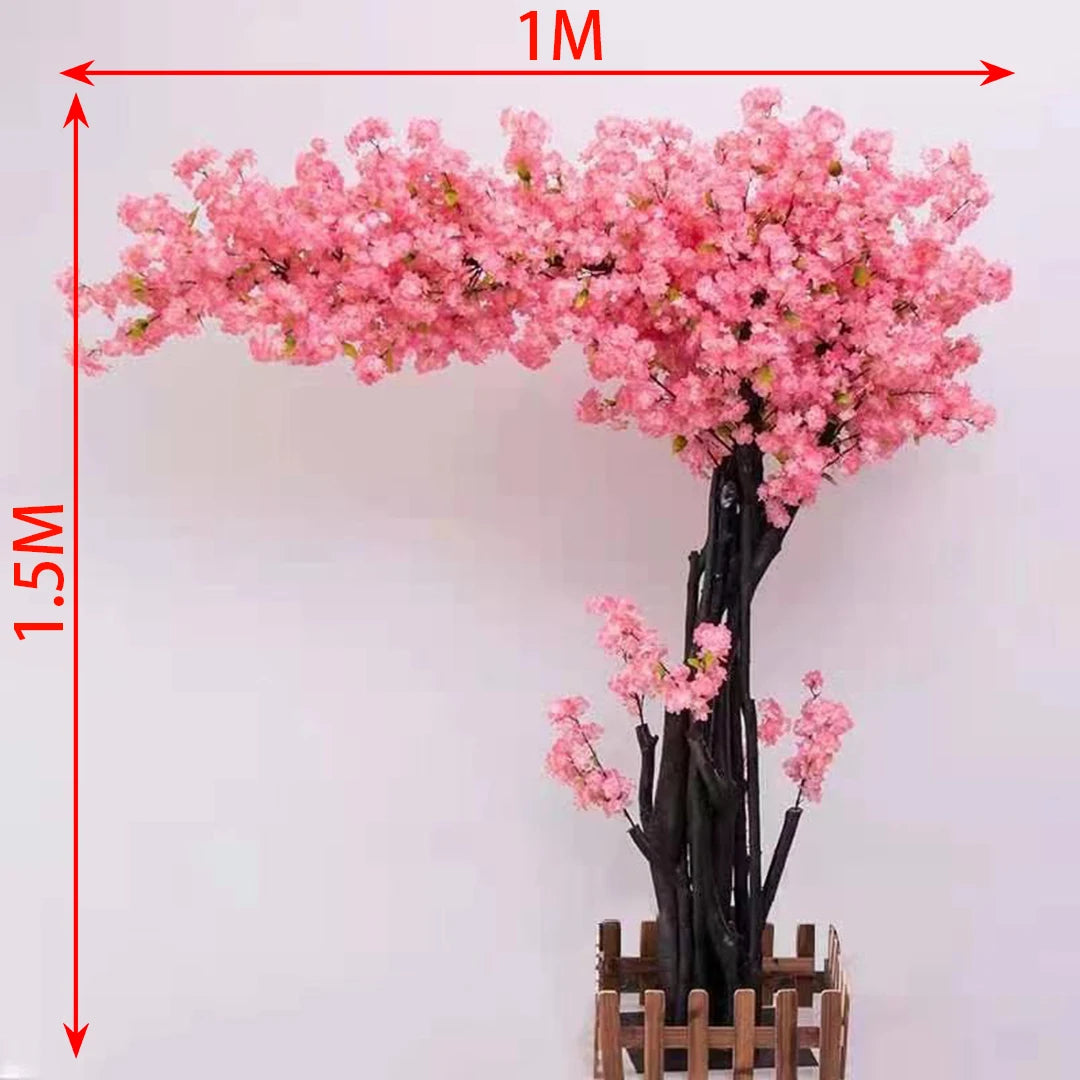 Artificial Cherry Blossom Tree, Large Fake Tree, Peach Blossom Tree, for Garden, Wedding, Hotels, Christmas & Home Deco