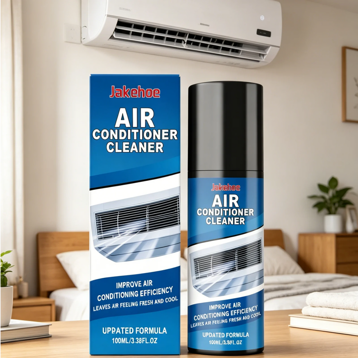 Jakehoe Air Conditioner Foam Cleaner Powerful Cleaning Remove Stubborn Stains Easy Use Multi Purpose Air Conditioner Spray 100ml