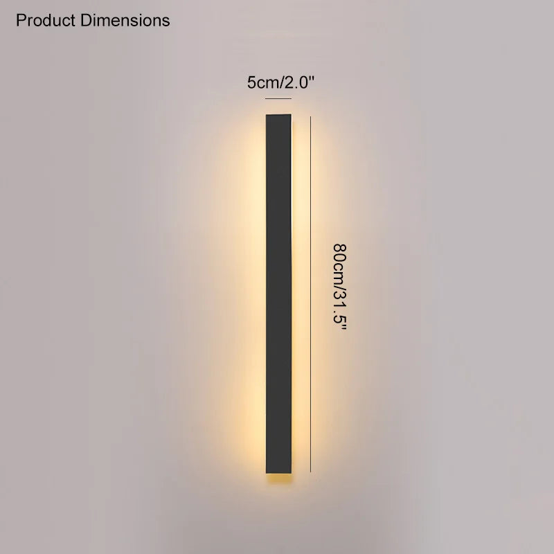 IP65 Waterproof Wall Lamp Minimalist LED Outdoor Wall Lamp Black Balcony Terrace Outdoor Wall Villa Garden Wall Washer Lamp