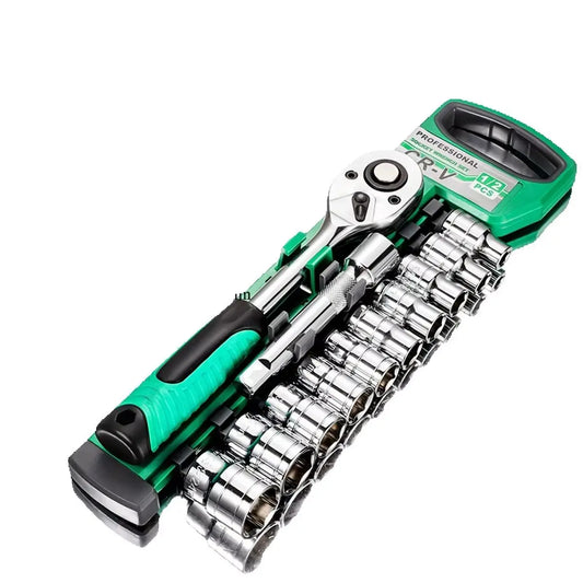 1/2 Ratchet Socket Wrench Set, Quick Release Reversible Ratchet Wrench and Extension Bar, Mechanic Tool Kit