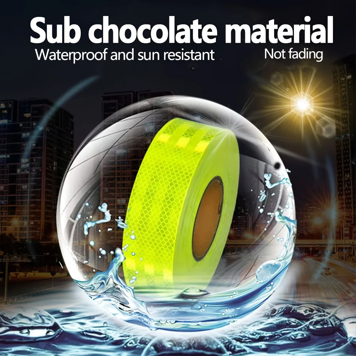 Reflective Tape Outdoor Waterproof DOT-C2 Fade Resistant Fluorescent Green Reflective Tape Strong Adhesive Safety Warning Tape
