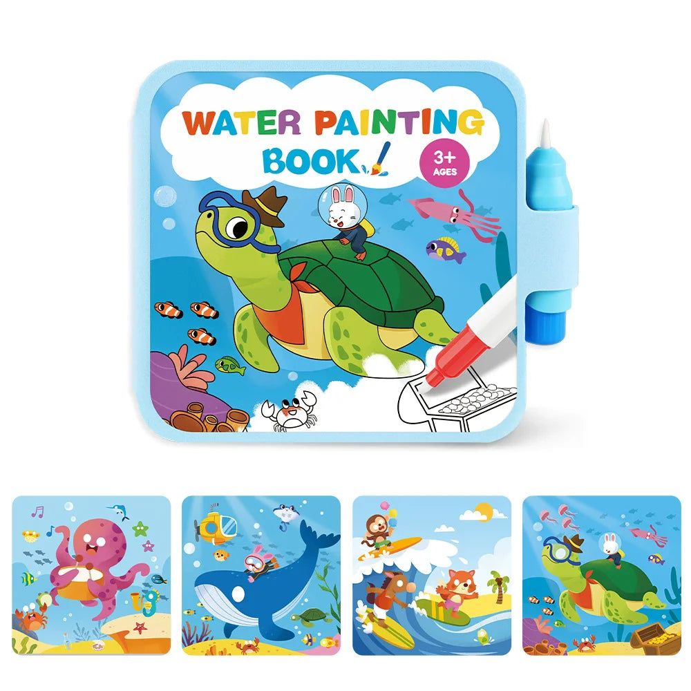 Montessori Toys Reusable Water Drawing Books Coloring Painting Book Drawing Toys Sensory Education Toys for Birthday Gift