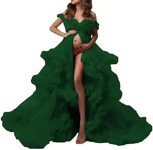 Sexy Maternity Gowns Photoshoot  Ruffles baby shower платье для беременных فساتين حوامل vestidos para embarazadas photoshoot