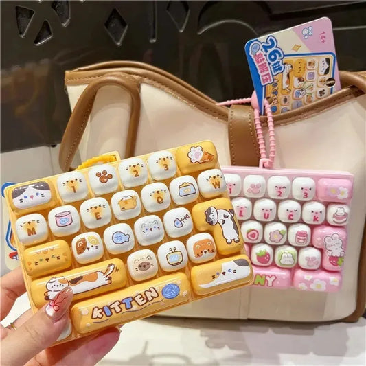 키캡 클릭커 Keycap Clicker Key Cap Keychain Keyboard Key Caps Stress Releasing Charm Keychain Gifts 26-keycap Giant Keycap Gifts 키캡