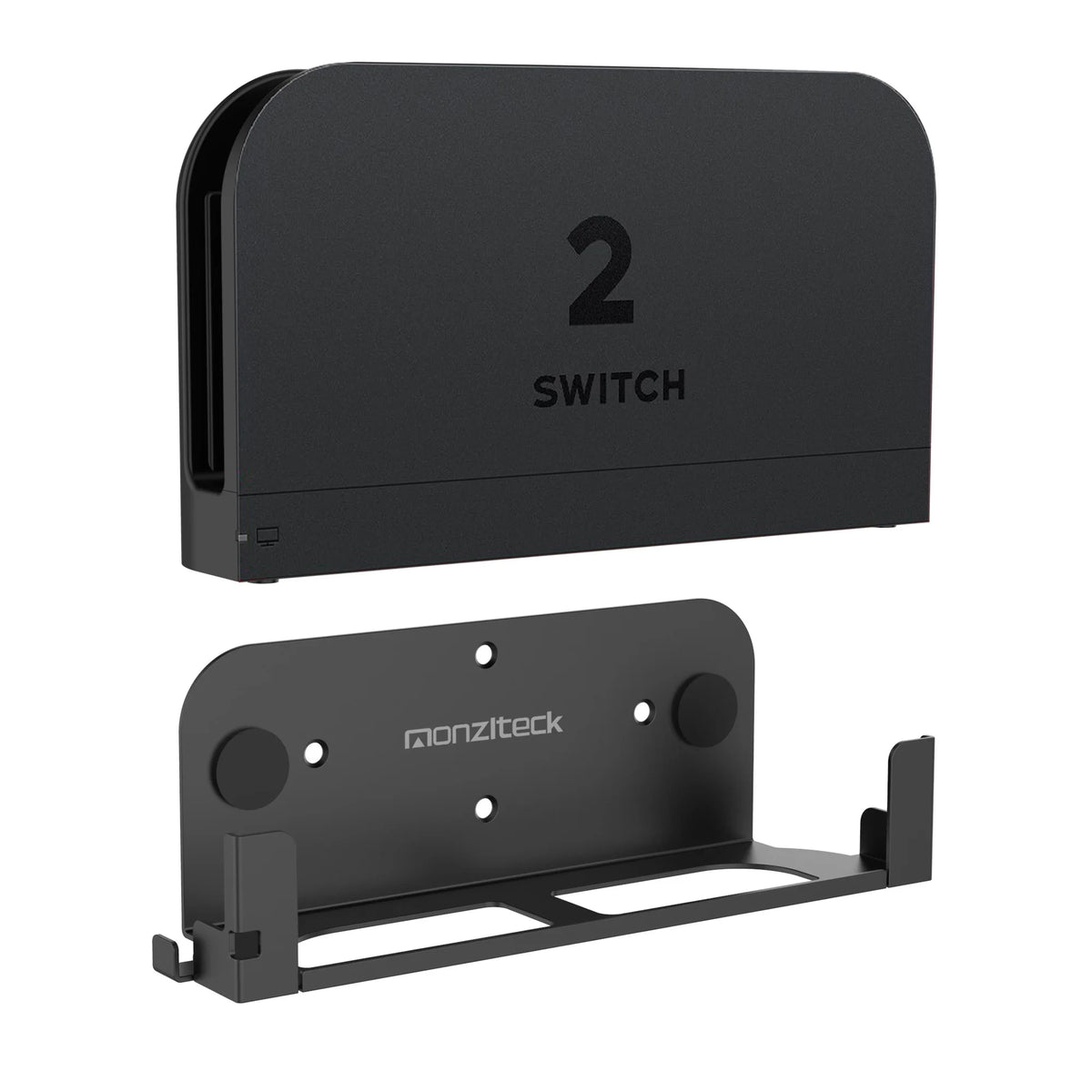 Metal Wall Mount Bracket for  Switch 2 Dock – Space-Saving Left Side TV Mount with Smooth Coated Edges