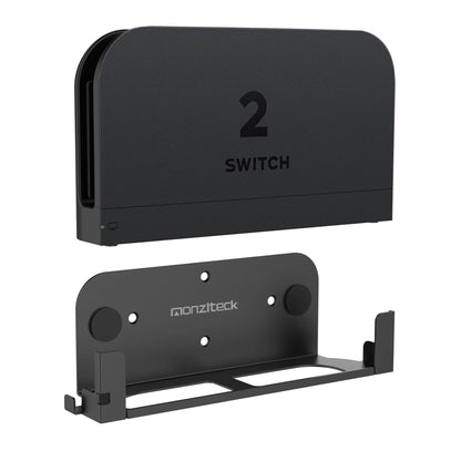 Metal Wall Mount Bracket for  Switch 2 Dock – Space-Saving Left Side TV Mount with Smooth Coated Edges