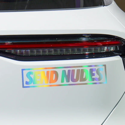 Car Sticker SEND NUDES Text Sticker Self-adhesive Auto Body Window Vinyl Decal Personalized Car Decoration Sticker Accessories