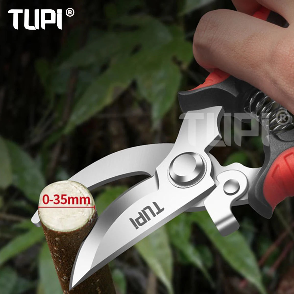 TUPI Professional Bypass Pruning Shears Garden Scissors for Tree Trimming Durable Hand Clippers with Ergonomic Non-Slip Handle