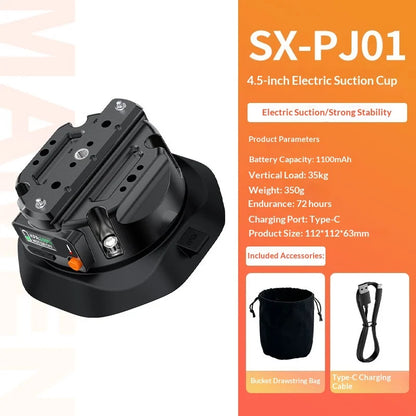 4.5 Inch Electric Suction Cup Camera Mount Auto Refill Car Holder for GoPro DJI Action Camera Insta360