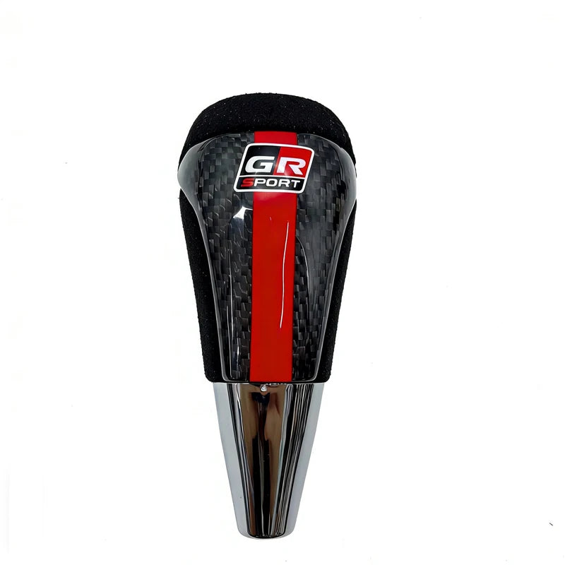 GR Car Leather Shift Knob Universal Carbon Fiber Manual Gear Shift Knob Fashion Shifter Lever Gearstick Car Interior Parts