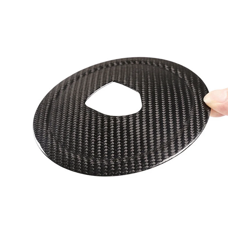 ABTC-Real Carbon Fiber Steering Wheel Rings Logo Trim Cover Stickers For 911 Panamera Cayenne Boxster 2008-2016 Parts Bl