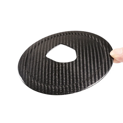 ABTC-Real Carbon Fiber Steering Wheel Rings Logo Trim Cover Stickers For 911 Panamera Cayenne Boxster 2008-2016 Parts Bl