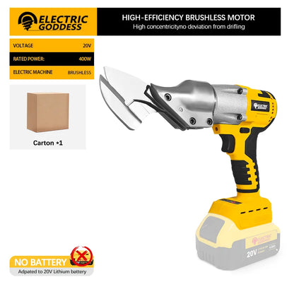 EGOD Brushless Electric Scissors 400W Multi-Purpose Scissors Tin Scissors Adjustable Speed Power Tool for Dewalt 20V Battery