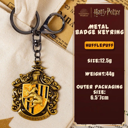 Genuine Harry Potter Metal Keychains Hogwarts Badge Ornament Decoration Metal Keychain for Women Men Hanging Gifts