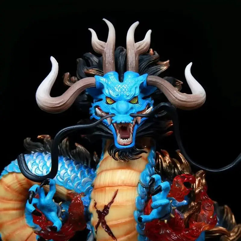 Anime 22cm One Piece Anime Figure Gk Kaido Dragon Form Four Emperors With Lamp Pvc Action Figure Model Dolls Antistress Toy Gift