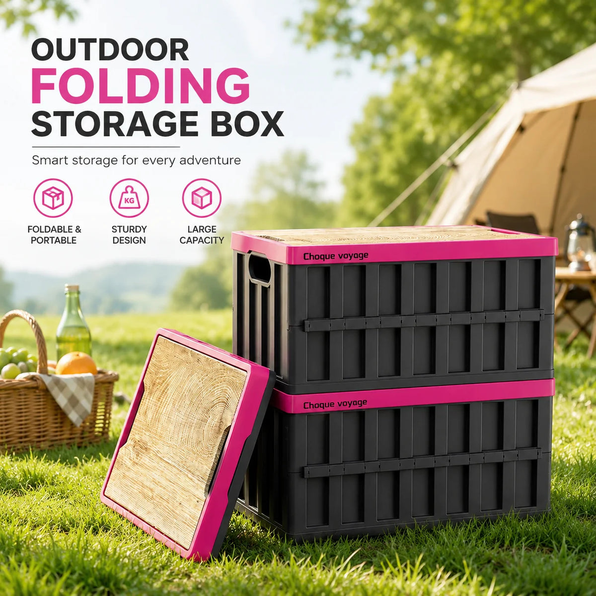 New Multi-functional Outdoor Camping Picnic Party Storage Box, Home Bedroom Organizing Folding Box, Vehicle Trunk, Moving Box