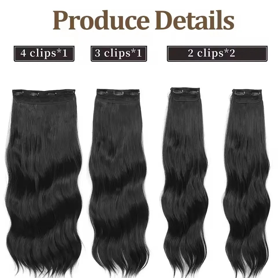 24Inches 220Grams Body Wave Clips In Piano Blond 27/613 M888 Bio Protain High Temperature Synthetic Hair Extensions 4Pcs/Lot