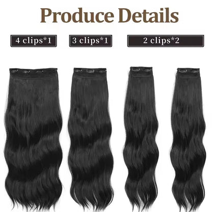 24Inches 220Grams Body Wave Clips In Piano Blond 27/613 M888 Bio Protain High Temperature Synthetic Hair Extensions 4Pcs/Lot