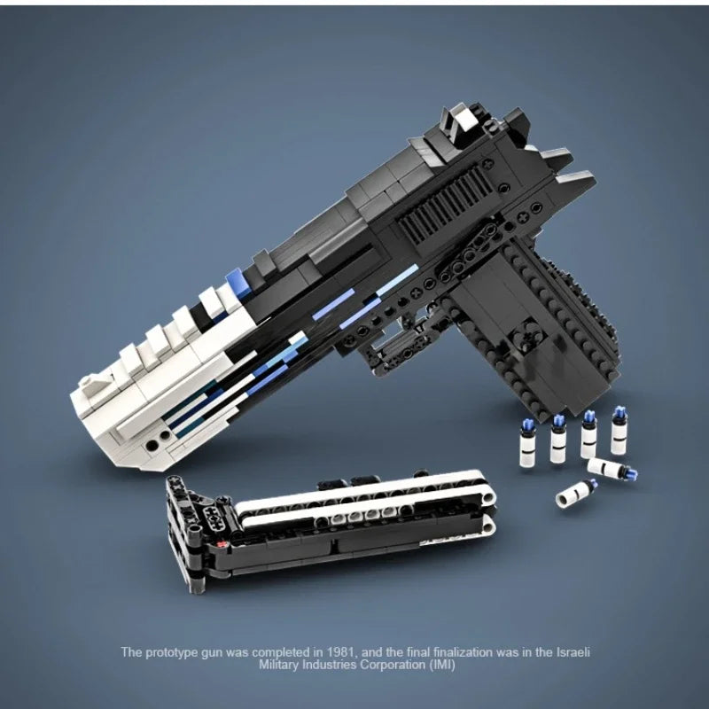 8 Types Creative Desert Eagle Gun Building Blocks MOC Technical Capable of Firing Bullets Assemble Bricks Toy Gift For Kids