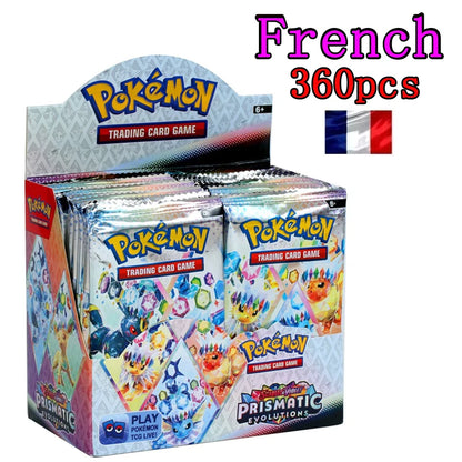 360Pcs English French Spanish Carta Karten Pokem Cards Sun Moon Evolutions Booster Box Collectible Tradiner Card for Child