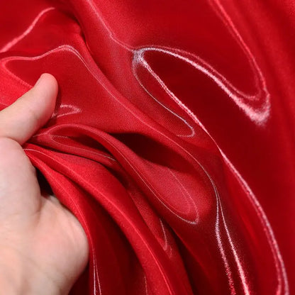 Liquid Water Light Reflective Fabric Per Meter for Clothes Wedding Dresses DIY Sewing Fashion Plain Silky Smooth Cloth Pink Blue
