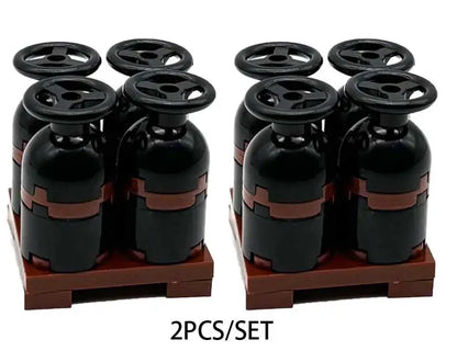 MOC Fuel Gas Tank Building Blocks Kit Wine Barrels Goods Container Forklift Bricks Toys Boys Gift