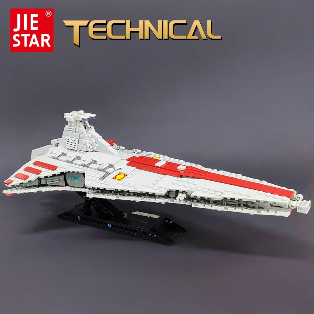 67106 High-tech Moc JIESTAR Venator Attack Cruiser Fighter Destroyer Brick Model Building Star Blocks Space Ship Toys