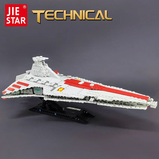 67106 High-tech Moc JIESTAR Venator Attack Cruiser Fighter Destroyer Brick Model Building Star Blocks Space Ship Toys
