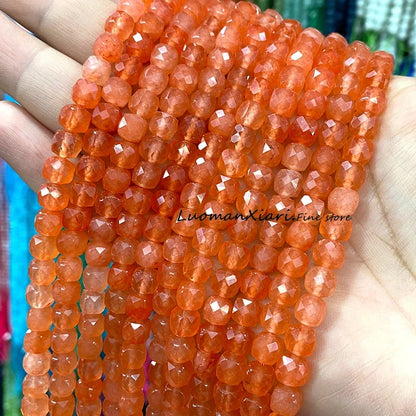 Natural Stone 7-8MM Faceted Square Lapis Lazuli Loose Cube Spacer Beads for Jewelry Making Diy Earrings Bracelets Accessories