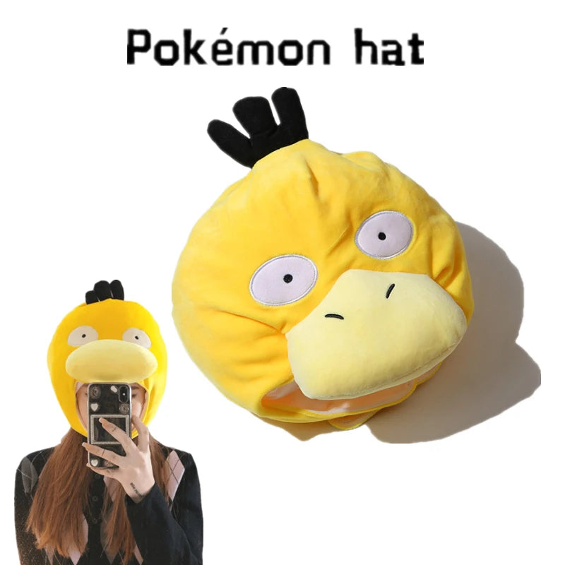 Cute Psyduck Hat Kawaii Japanese Style Plush Hat For Girl Warm Hat For Winter Funny Photo Props Christmas Gift