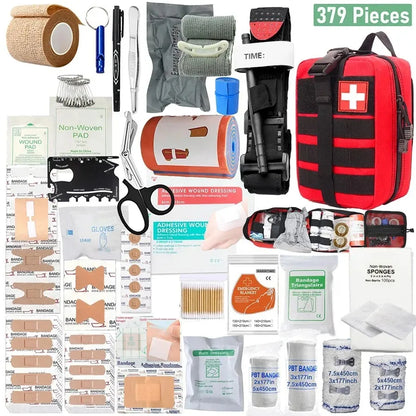 379PCS Professional First Aid Kit Emergency Survival Kit for Car Home Camping Travel Outdoor Adventure Medical Supplies Trauma B