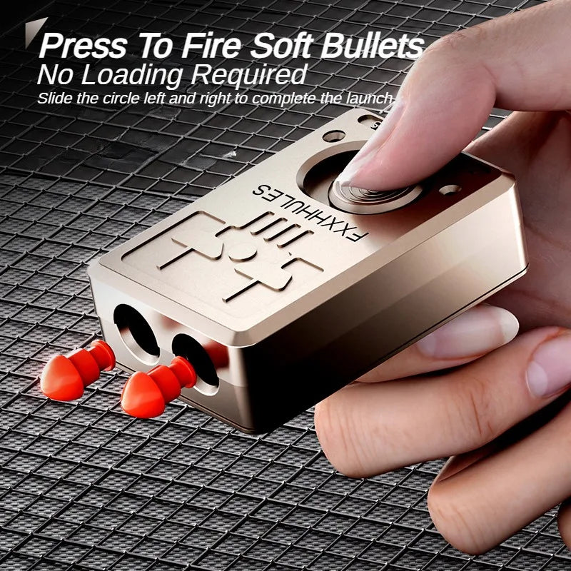 Alloy Poker Toy Gun Soft Bullet Shell Ejecting Shooting Model Pushing Card Pistol Launcher Decompression Toy Outdoor Socializing