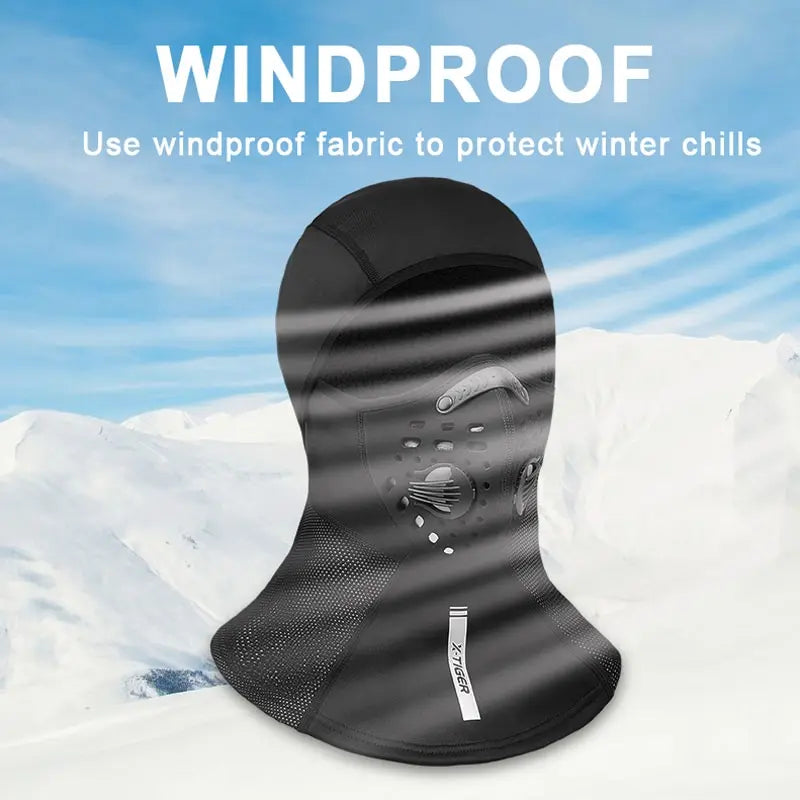 X-TIGER Winter Motorcycle Balaclava Mask Windproof Warm Cycling Scarf Mask with Filter Mask Full Face Ski MBT Cycling Headwear