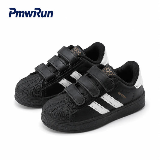 Autumn Sport Shoes For Children PU Leather Waterproof Kid's Sneakers Anti-slippery Outdoor Running Footwear For Boys Girls