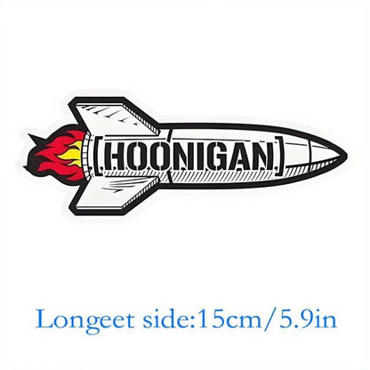 Waterproof Hoonigan Rocket Vinyl Decal, Universal Sticker for Helmet Bumper Laptop Car Truck Window Styling Decor