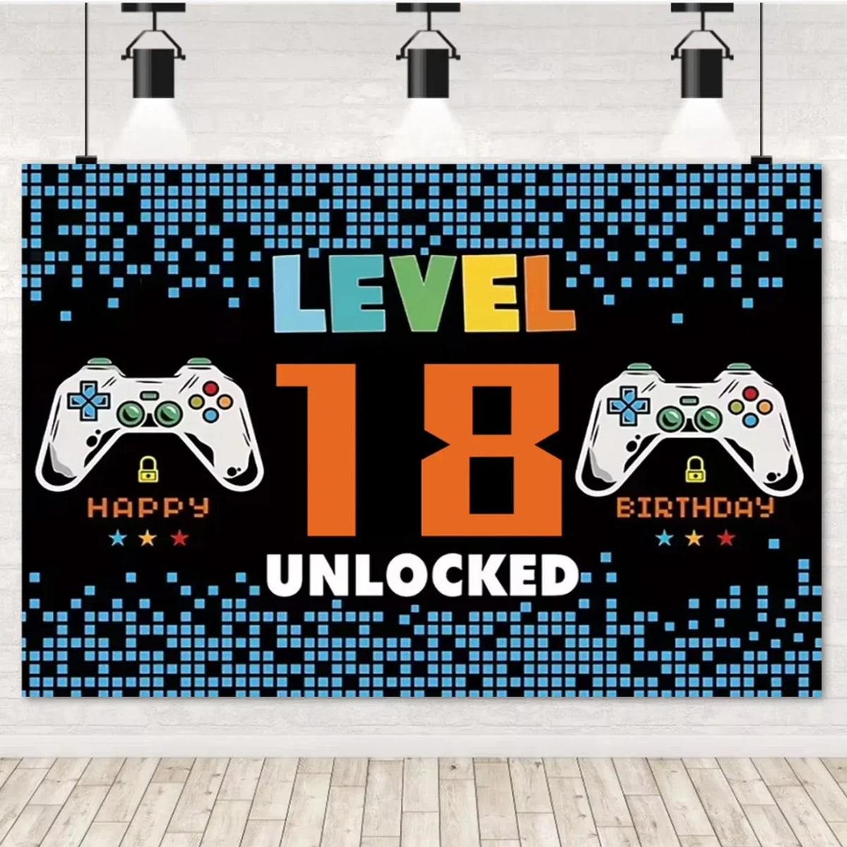 Game On Theme Video Gamer Kids Birthday Party Neon Green Gaming Next Level Up Background Baby Shower Decoration Supplies Props